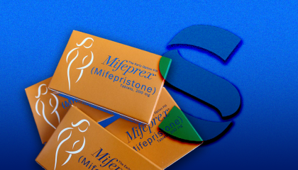 boxes of mifepristone appear next to the Sage Publishing logo