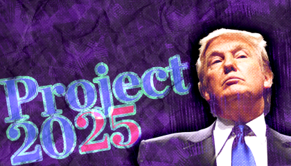 image of Donald Trump with text "Project 2025"