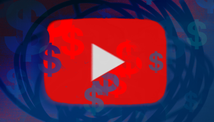 YouTube logo with dollar signs  